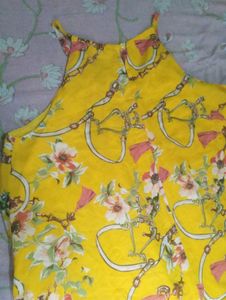 Vibrant Yellow Floral Print Top