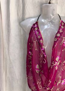 sequin cowl neck top
