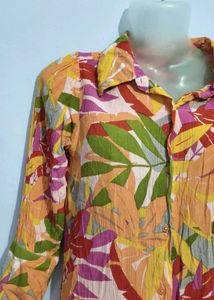 Vibrant Tropical Print Tunic Top