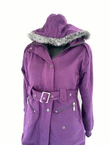 Purple Hooded Winter Coat