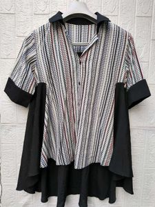 Korean Pintrest Unique Patterned Tunic Top