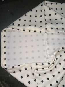 Polka Dot Black Lace Trim Dress
