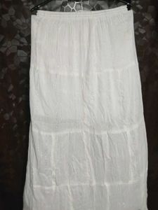 White Ethnic Tiered Skirt