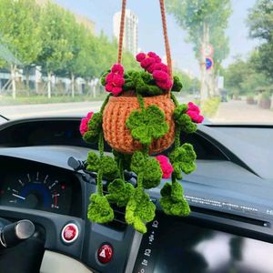 Crocheted Hanging Plant Car Decor