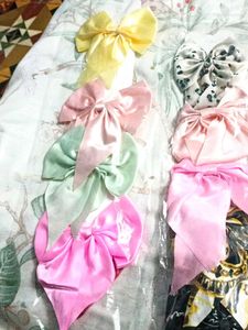 Set of Assorted Satin Bow Hair Clips