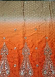 New stunning orange and beige saree🍋‍🟩