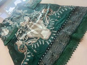 Elegant Green Printed Kurta and plazo with dupatta