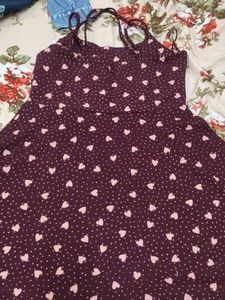 Cute Heart Print Mini Dress