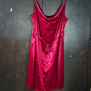 Red Velvet satin Cami Dress