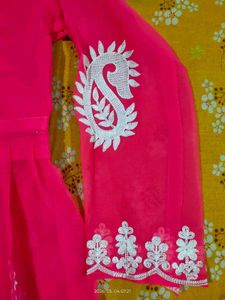 Pink Embroidered Kurta