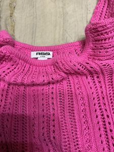 Pink Knit Off-Shoulder Top