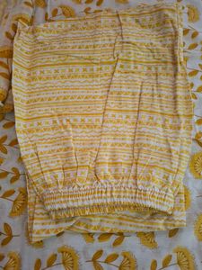 Yellow Printed Kurta Set