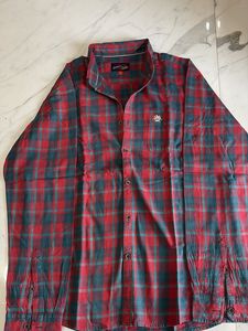 Classic Red &amp; Teal Plaid Flannel Shirt