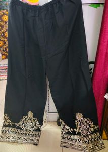 Elegant Black Kurta Set with Gold Embroidery