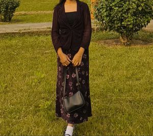 Elegant Velvet Skirt Suit Set