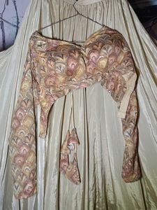 heavy gold silk lahanga choli set