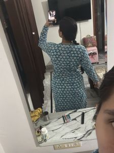 Stylish Teal Printed Kurta