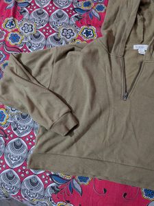 Cozy Cropped Khaki Hoodie