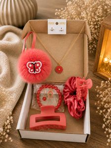 Cute Pink Jewelry &amp; Hair Accessory Set for Rakhi