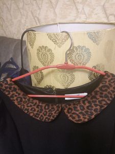 Chic Black Dress with Leopard Collar