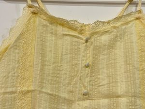 Yellow Lace Trim Cami Top from Westside (S)