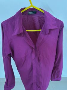 FabAlley Purple Button-Down Shirt