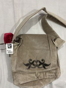 Velvet Crossbody Bag with Embroidery