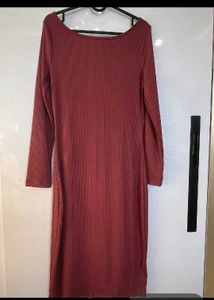 Elegant Burgundy Long Sleeve Dress