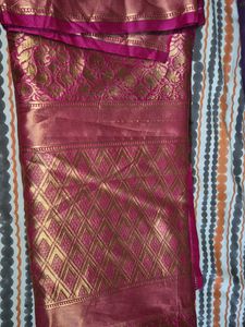 Elegant Pink & Gold Silk Saree
