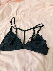 Black Floral Strappy Bralette