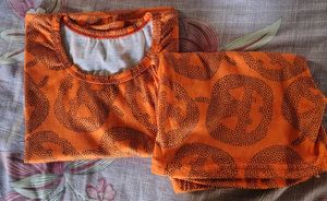 Orange Pumpkin Print Co-ord Set