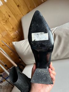London Rag Sparkly Block Heel Sock Boots