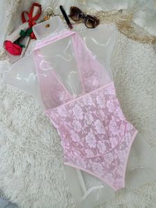 Pink Lace Teddy Bodysuit