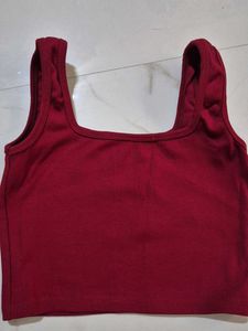 Ribbed Square Neck Crop Top