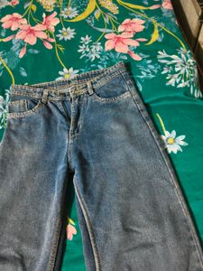 Women's Wide Leg Blue Denim Jeans