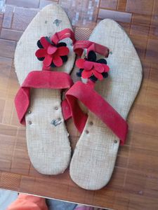 Red Floral Sandals