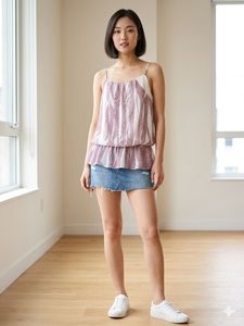 Printed Peplum Cami Top