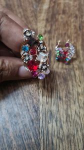 Set of two rhinestones Rings