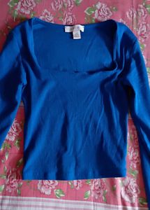 Amisu Ribbed Square Neck Top