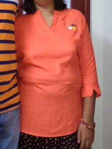 Orange Short Kurti -top