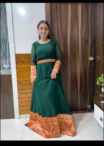 Green & Gold Anarkali Gown