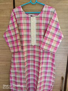 Pure Cotton Kurta With Embroidery