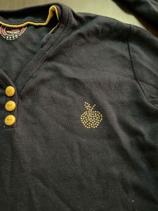 Navy Blue Long Sleeve Top