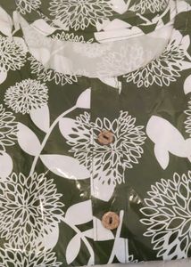 Green Floral Print Kurta L size