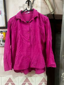 Vibrant Pink Button-Up Shirt
