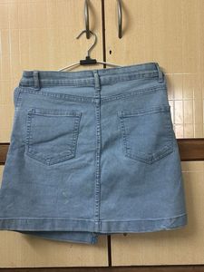 Denim Mini Skirt with Tag