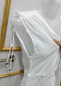 Flowy White V-Neck Tunic dress