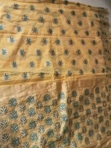 Yellow Embroidered Saree