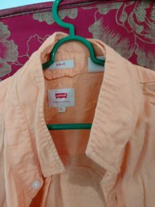 LEVIS Men's Orange Levi's Button-Up Shirt XL