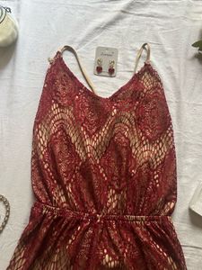 Stunning Red Lace Romper